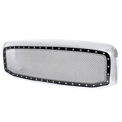 2006-2008 Dodge RAM Chrome ABS Rivet Style Grille w/ Stainless Steel Mesh