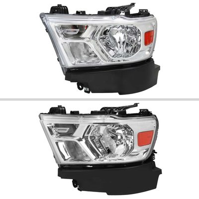 For Dodge RAM 1500 2019-2024 Factory Style Crystal Headlight Driver Side Only Chrome Housing Clear Lens