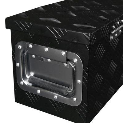 Universal 31" Heavy Duty Black Aluminum Tool Box w/ Side Handles Lock & Keys