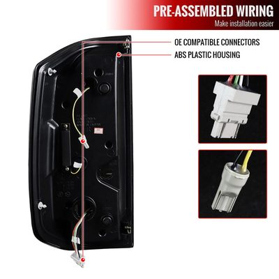 2014-2021 Toyota Tundra White Bar LED Tail Lights Glossy Black/Smoke