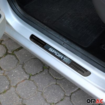 Jeep Door Sill Scuff Plate Illuminated Sport Stainless Steel Dark 4 Pcs