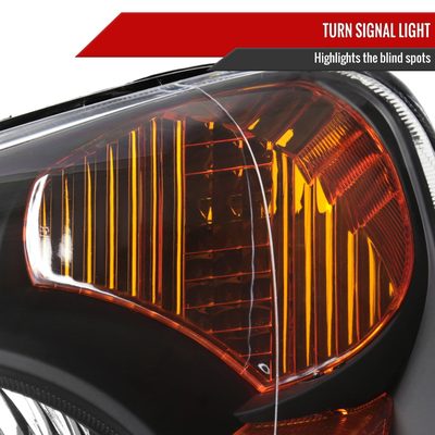 2002-2004 Honda CR-V Factory Headlights w/Amber Reflector Matt Black/Clear