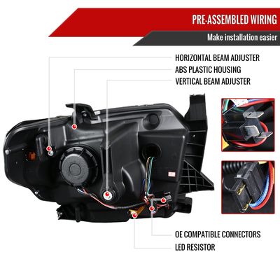 2014-2021 Toyota Tundra LED CBar Projector Headlights LED Signal Lights Smoke