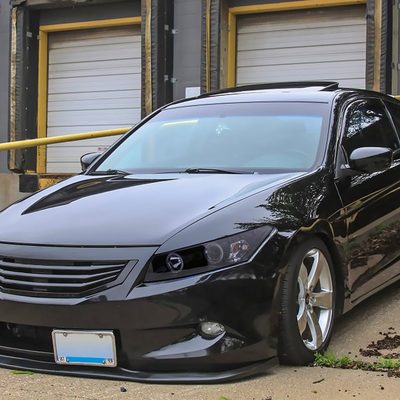 2008-2012 Honda Accord Coupe Dual Halo Projector Headlights Glossy Black/Smoke