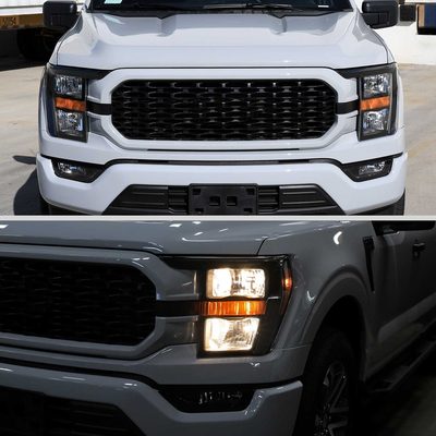 For Ford F-150 2021-2023 Factory Style Headlight Matte Black Housing Clear Lens Driver Side Only