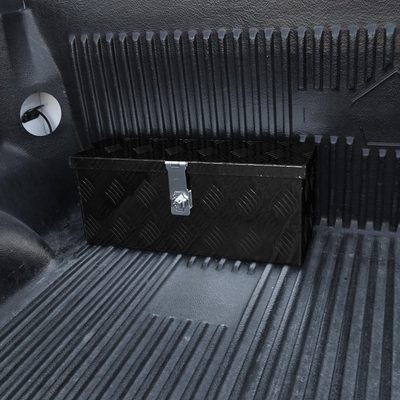 Universal 20" Heavy Duty Black Aluminum Truck Tool Box w/ Lock & Keys