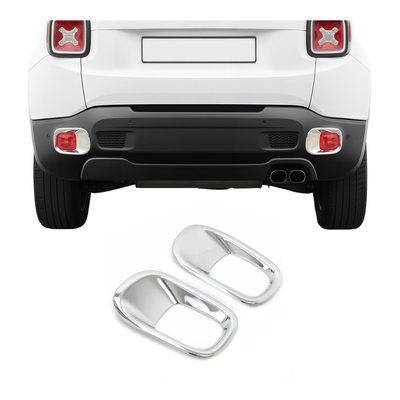 2015-2024 Jeep Renegade Trunk Reflector Frame Trim Chrome Silver 2Pcs