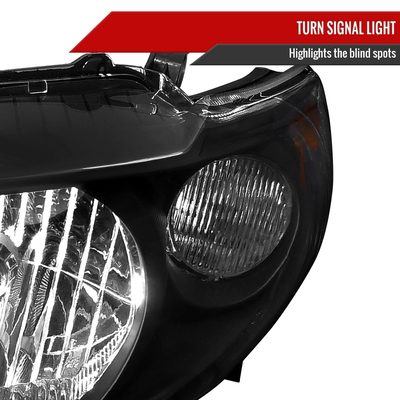 2009-2010 Toyota Corolla Factory Crystal Headlights Amber Reflector Matt Black