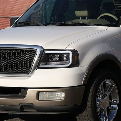 2004-2008 Ford F-150/ 06-2008 Lincoln Mark LT LED C-Bar Headlights Black