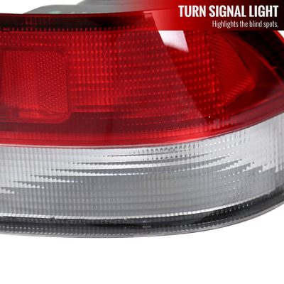 1996-2000 Honda Civic Coupe Tail Lights Chrome Housing/Red Clear Lens