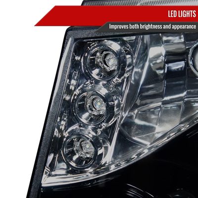 2007-2013 Chevy Avalanche/ 07-2014 Tahoe Suburban Dual Halo Headlights Smoke