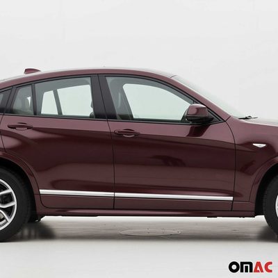 2015-2018 BMW X4 F26 Side Door Molding Trim Skirt Garnish Stainless Steel 4x