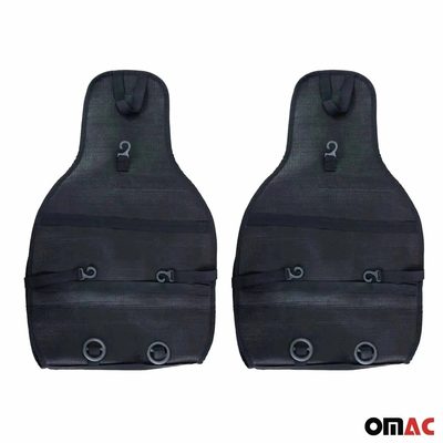 Hyundai Antiperspirant Front Seat Cover Pads Black Dark Blue 2 Pcs