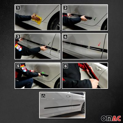 Side Door Protector Black Trim Cover Auto Strips Accessory Car SUV Trucks