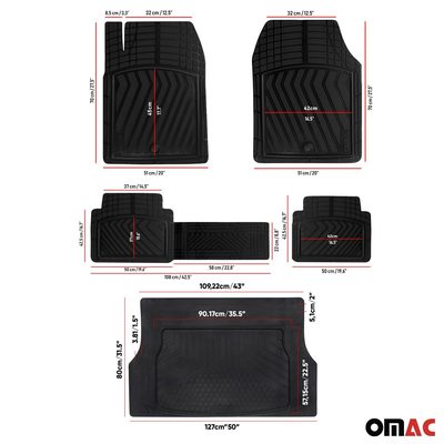OMAC Floor Mats & Cargo Liners Universal for Cars SUV Black