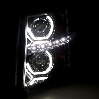 2007-2013 Chevy Silverado 1500 2500HD 3500HD Headlights LED Chrome Smoke