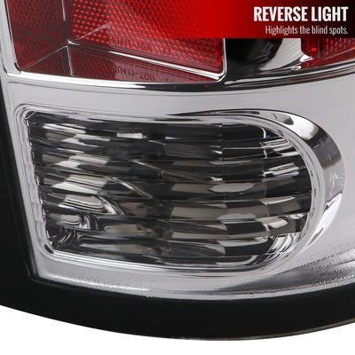 2009-2018 Dodge RAM 1500 2500 3500 White Bar LED Tail Lights Chrome