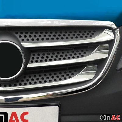 2016-2020 Mercedes Metris Front Bumper Grill Trim Molding Stainless Steel 2Pcs