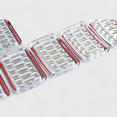 2021-2025 Jeep Grand Cherokee L Grille Overlay Chrome 8Pcs ABS Plastic