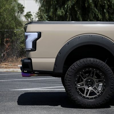2015-2017 Ford F-150 Turn Signal Animated White LED Bar Tail Lights Matt Black