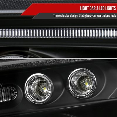 2005-2010 Dodge Charger Dual Halo Projector Headlights Matte Black/Clear Lens