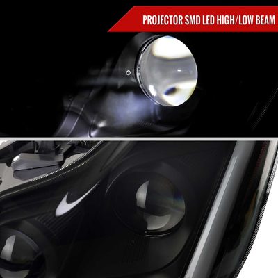 For Infiniti G37 2008-13 / Q60 Coupe 2014-15 LED Projector Headlights Sequential Matte Black Smoked Lens Switchback