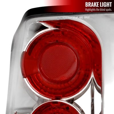 2005-2006 Jeep Grand Cherokee Tail Lights Chrome Housing/Clear Lens