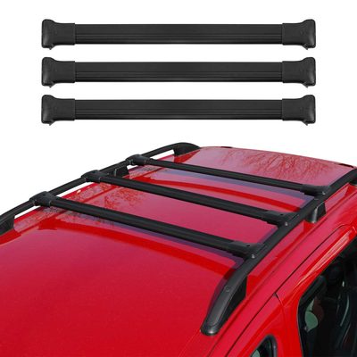 2010-2015 VW T5 Transporter Roof Rack Cross Bars 3Pcs Black