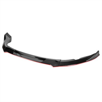 2009-2012 Nissan 370Z Glossy Black/Red Trim 3PC Front Bumper Lip Splitter Kit