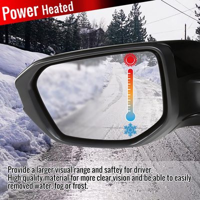 2016-2018 Honda Civic Glossy Black Adjustable & Heated Side Mirror Driver Side