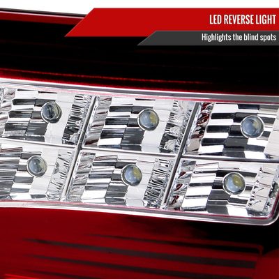 2007-2009 Lexus LS460 LED Tail Lights & Trunk Lights Chrome Housing/Red Lens