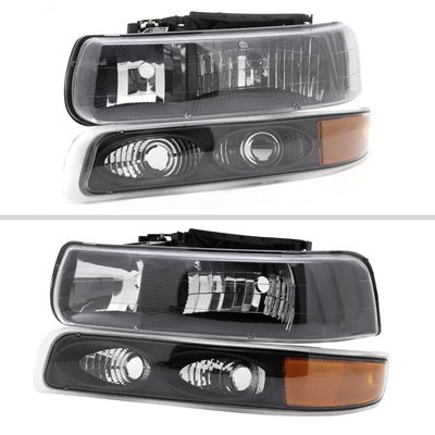 1999-2002 Chevy Silverado/ Tahoe/Suburban Factory Headlights Bumper Black