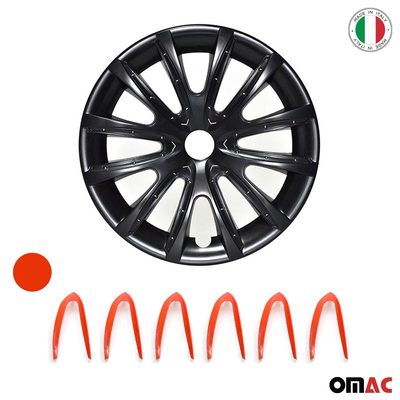 16" Wheel Covers Hubcaps for Subaru Impreza Black Red Gloss