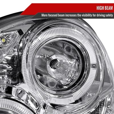2002-2003 Subaru Impreza Dual Halo Bug Eye Projector Headlights Chrome/Clear