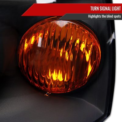 2004-2006 Hyundai Elantra Crystal Headlights w/ Amber Reflectors Black/Clear