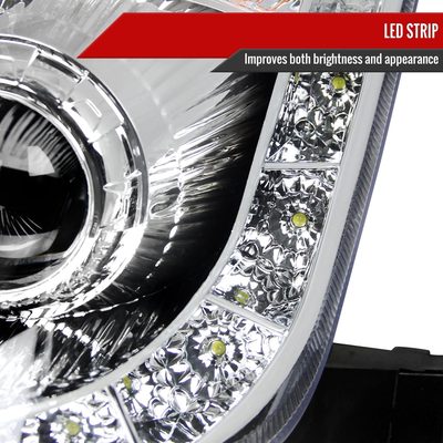 2006-2009 Nissan 350Z SMD LED Light Strip Projector Headlights Chrome/Clear