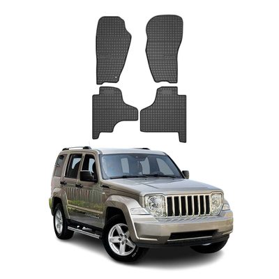 2008-2013 Jeep Liberty Floor Mats Liners Full Set All Weather Rubber Black