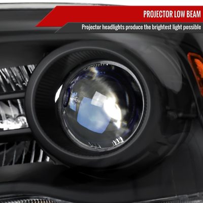 2013-2018 RAM 1500 2500 3500 LED Bar Projector Headlights Matte Black/Clear