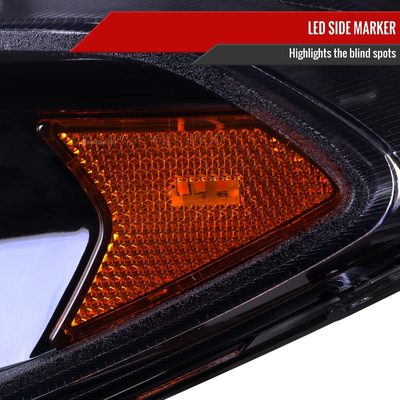 2013-2016 Ford Fusion Sequential Turn Signal Projector Headlights Smoke