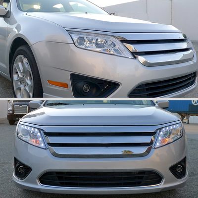 2010-2012 Ford Fusion Projector Headlights w/ LED Light Strip Chrome/Clear
