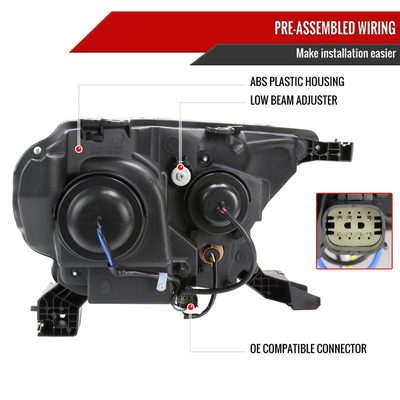 2019-2022 Ford Ranger XL/XLT Factory Halogen Headlights Glossy Black/Smoke