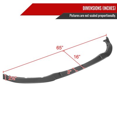 2016-2021 Mazda Miata MX-5 Matte Black 3Pcs Front Bumper Lip Splitter Kit