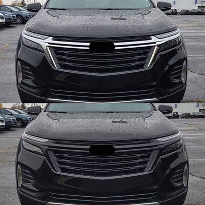 2022-2024 Chevrolet Equinox Grille Overlay Gloss Black 2Pcs ABS Plastic