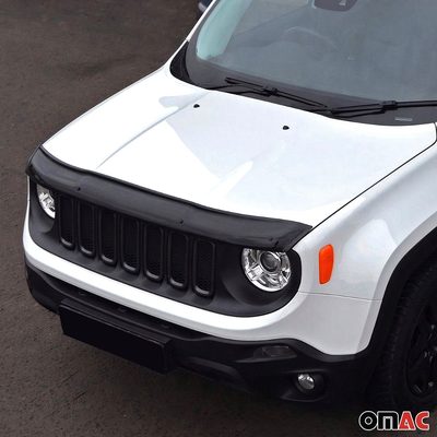 2015-2023 Jeep Renegade Front Bug Shield Hood Deflector Guard Black Smoke