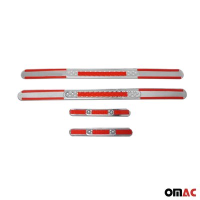 Jeep Grand Cherokee Door Sill Scuff Plate Scratch Protector Gloss Stainless Steel Silver 4 Pcs