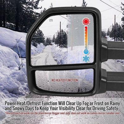 2015-2020 Ford F-150 Heated Chrome Towing Mirrors Sequential &Auxiliary Lights