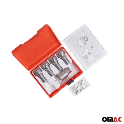 Wheel Lock Kit for Volvo V90 V90 Cross Country M14X1,5 Bolt Silver 4Locks