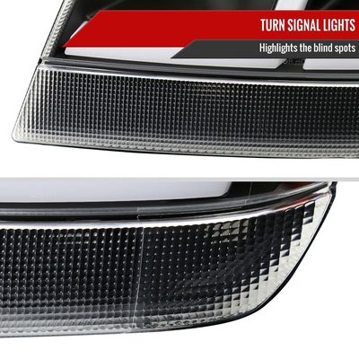 1999-2004 Jeep Grand Cherokee Factory Dual LED Bar Headlights Matt Black/Clear