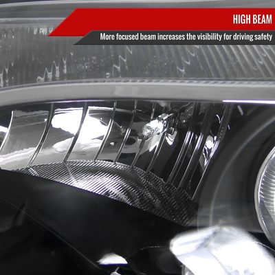 2012-2014 Ford Focus Halo Projector Headlights LED Light Strip Matt Black