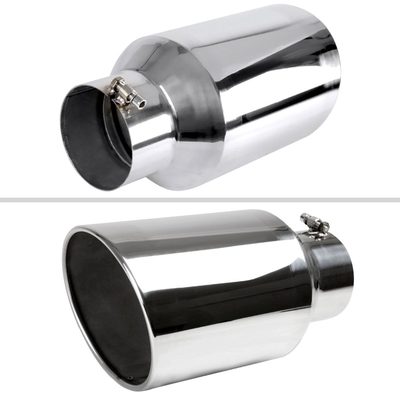 Universal 5" Inlet/8" Outlet Chrome Stainless Steel Bolt-On Angled Exhaust Tip